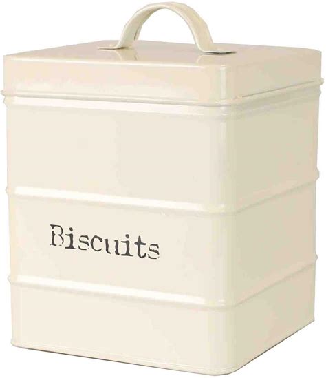 home basics metal bread box in ivory copper|Home Basics CS47393 Biscuits, Ivory Tin Canister, One Size .